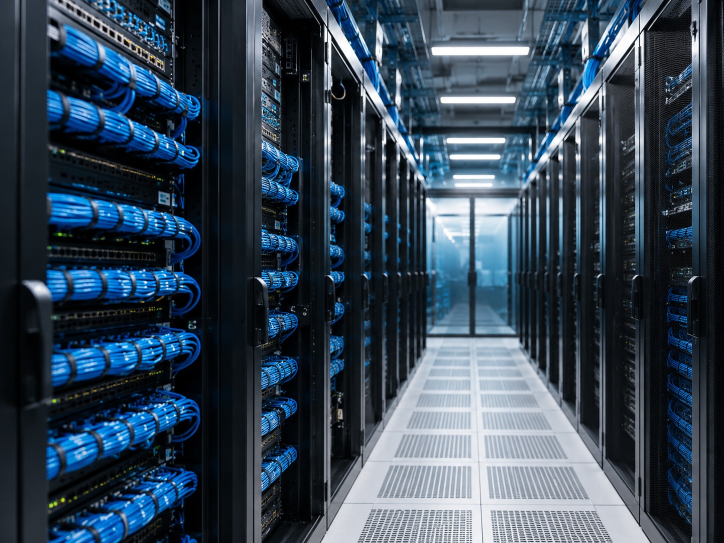 Sala de racks con cableado ordenado