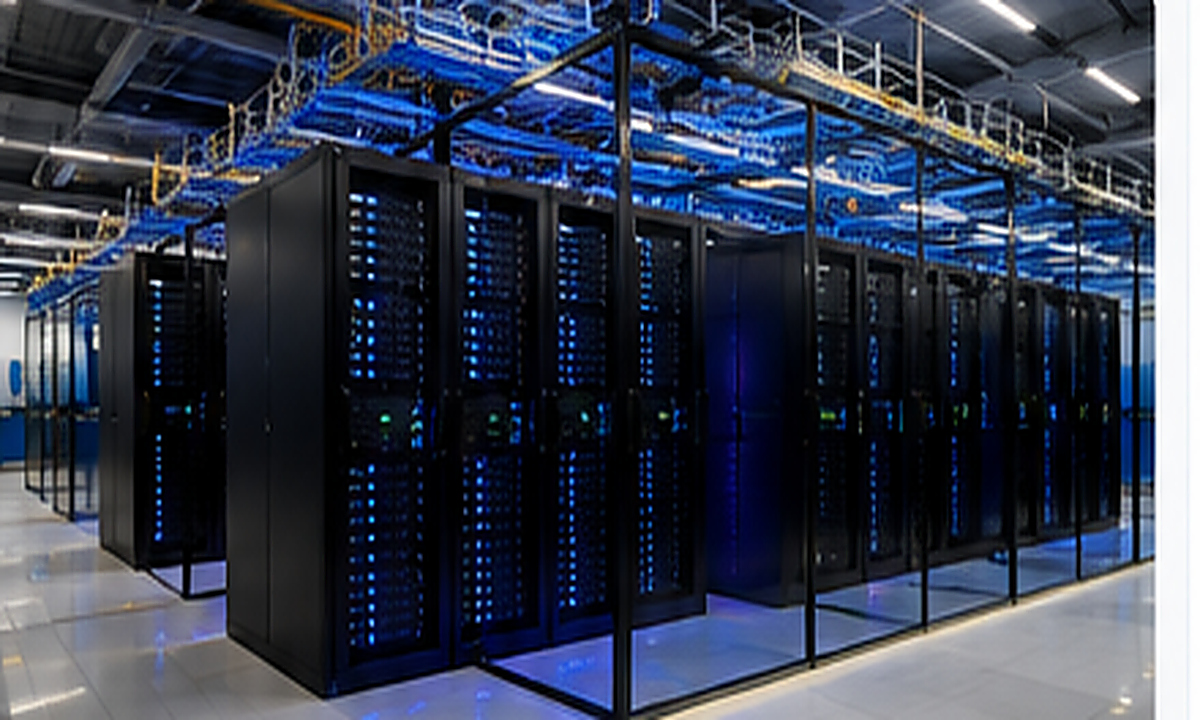 Centro de datos moderno con racks