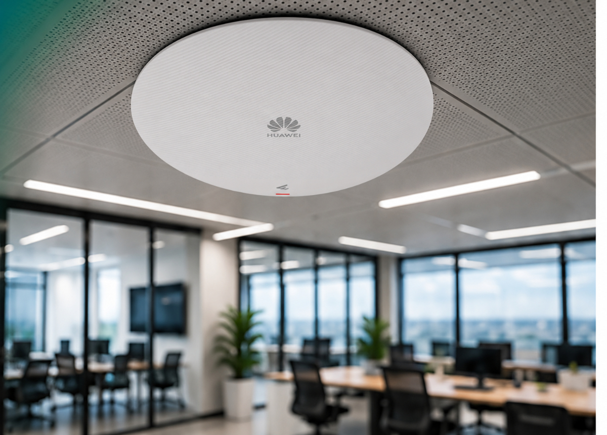 Access point Wi-Fi profesional instalado en oficina